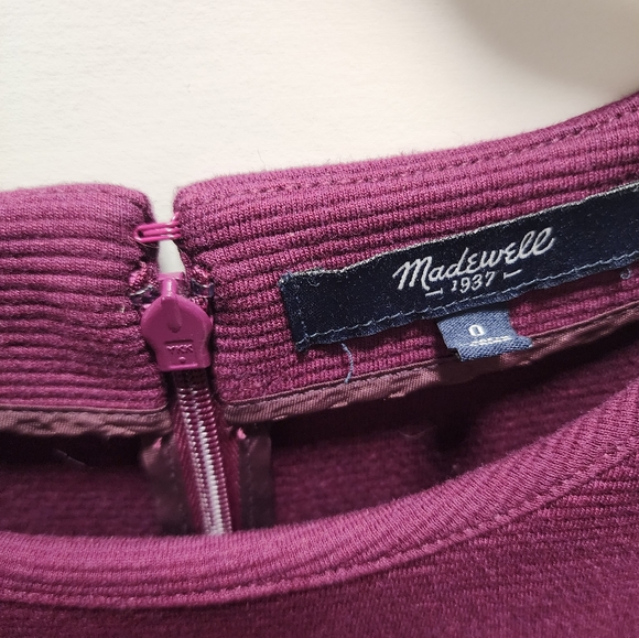 Madewell Short-Sleeve Wine Color Dress Size 0 - Picture 3 of 3